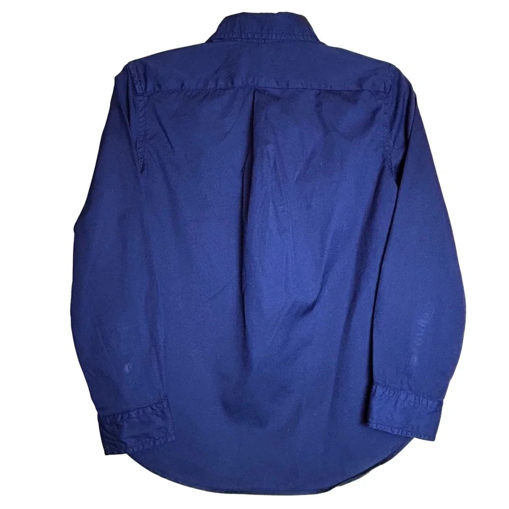 Kids Ralph Lauren Navy Blue Button Down Long Sleeve Shirt Size‎ M 10-12